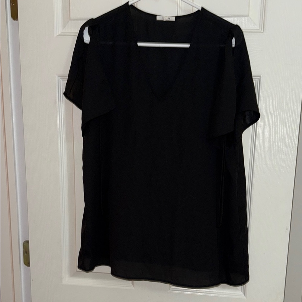 Pleione Black Sheer Blouse